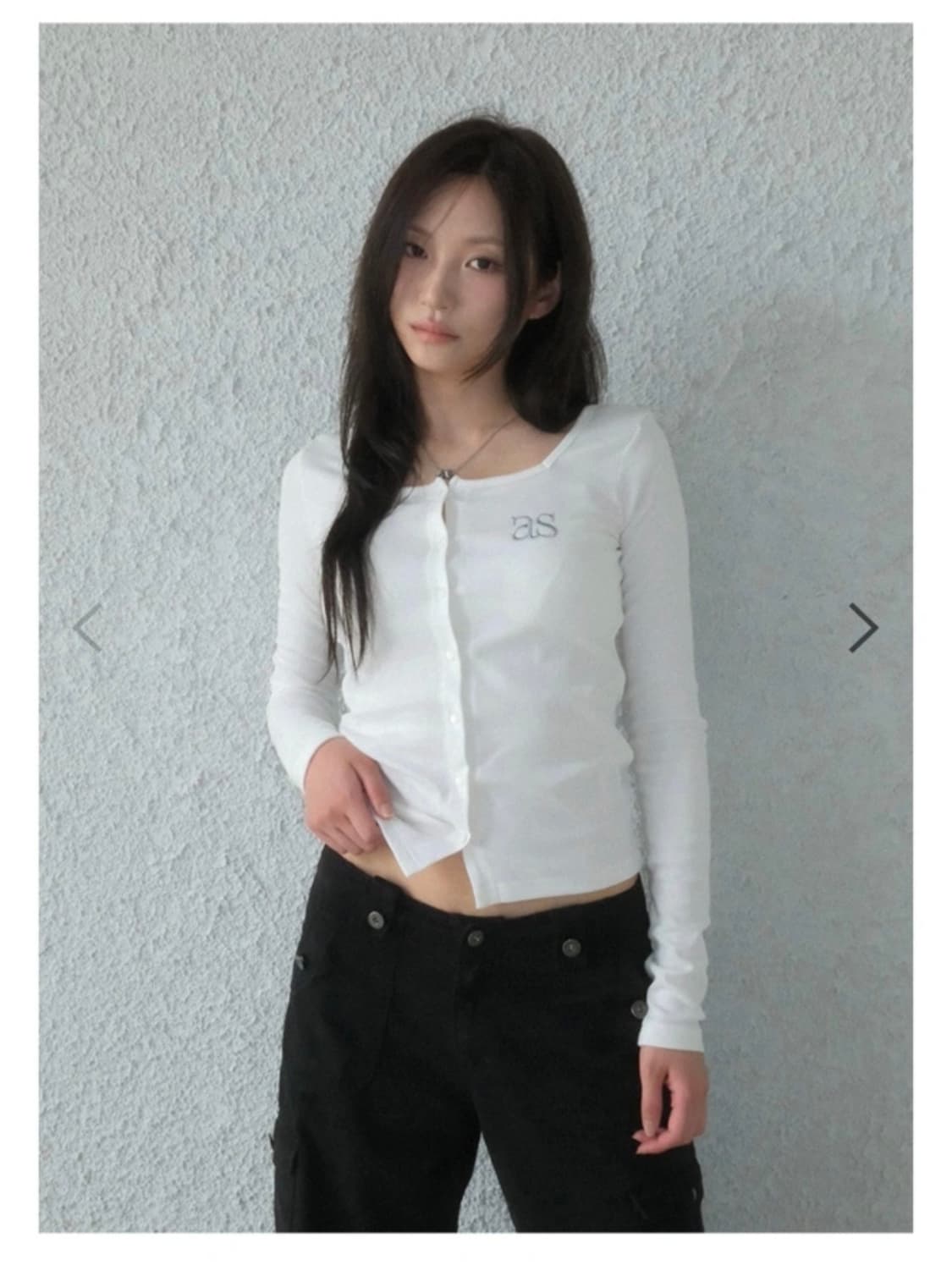 애즈온 버튼 가디건 화이트 상품이미지2