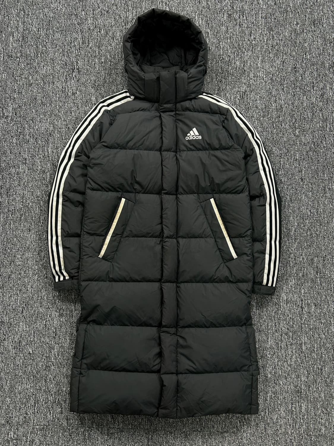 아디다스 사이드라인 덕다운 그레이 롱패딩 M 상품이미지3