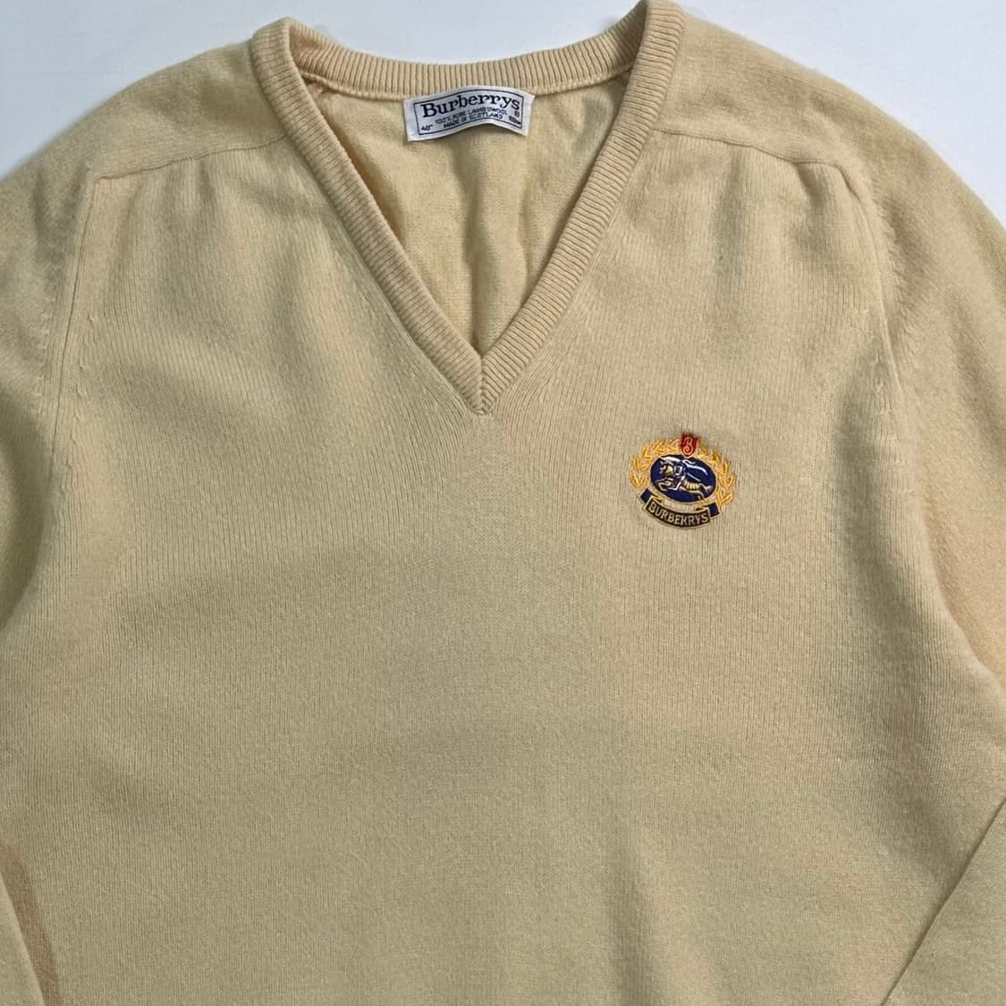 90s 버버리 크레스트 로고 울 니트 상품이미지2