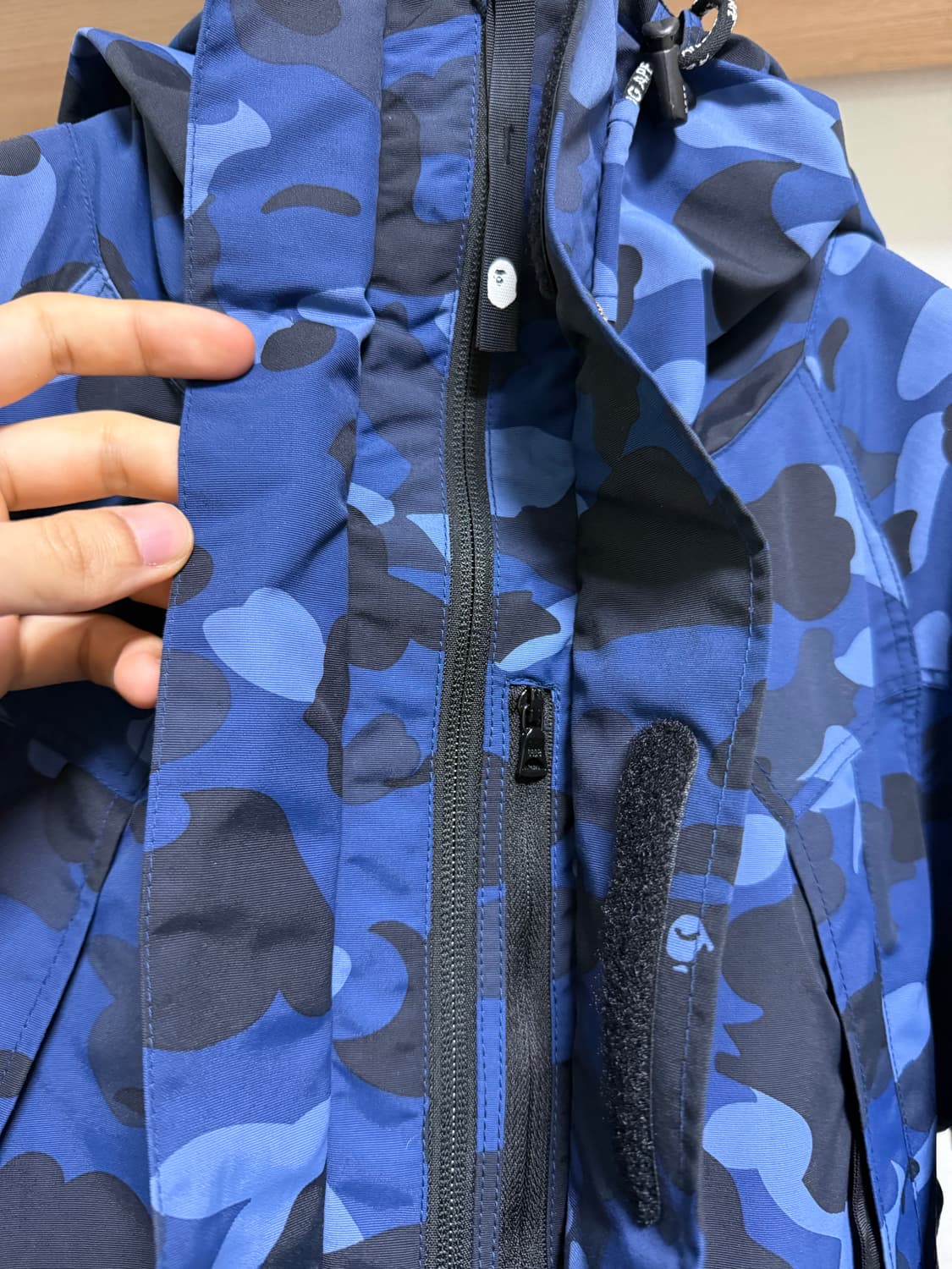 베이프 컬러 카모 스노우보드 자켓 네이비 S 상품이미지4