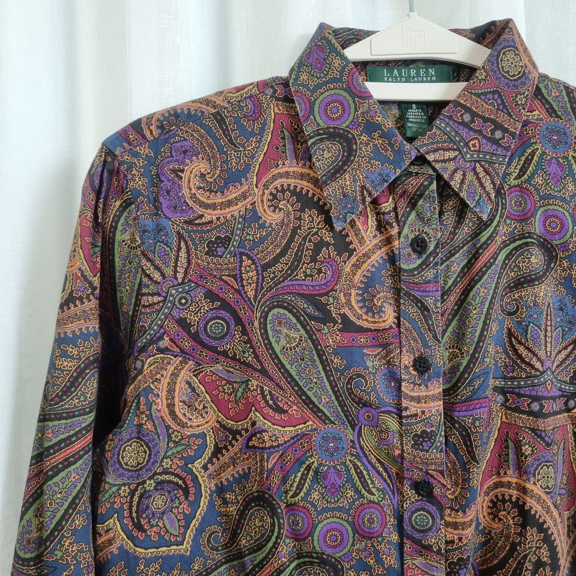 랄프로렌 페이즐리 코튼 셔츠 블라우스 (55사이즈/표기S) 상태최상 상품이미지2