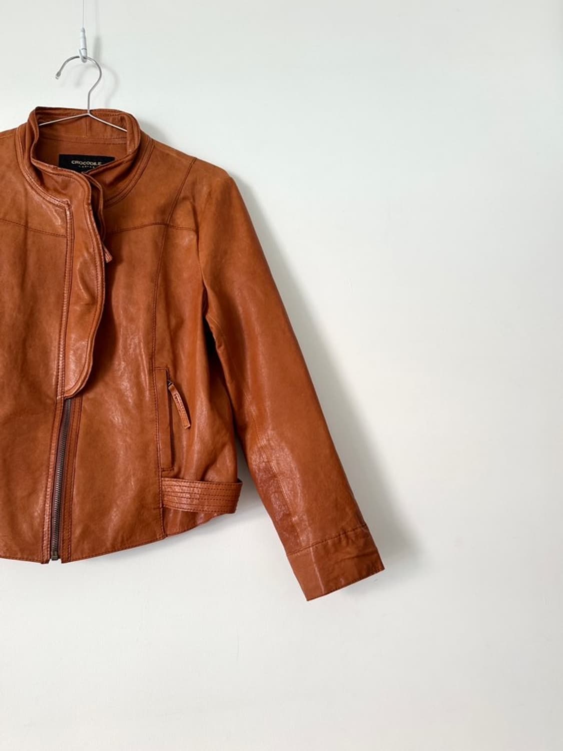 CROCODILE LADIES leather jacket / orange 상품이미지2