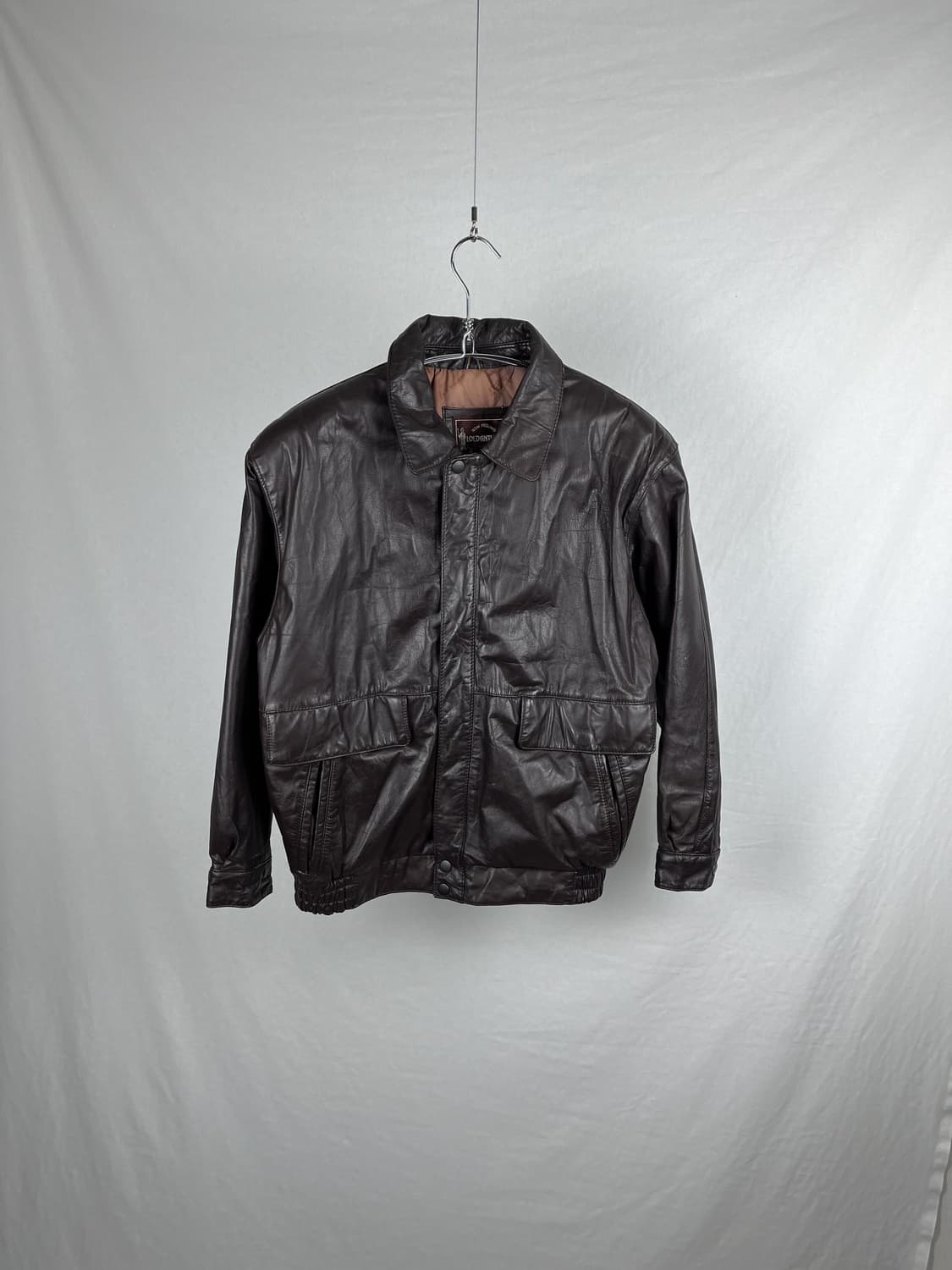 Vintage 소가죽 브라운 붐버자켓 상품이미지1