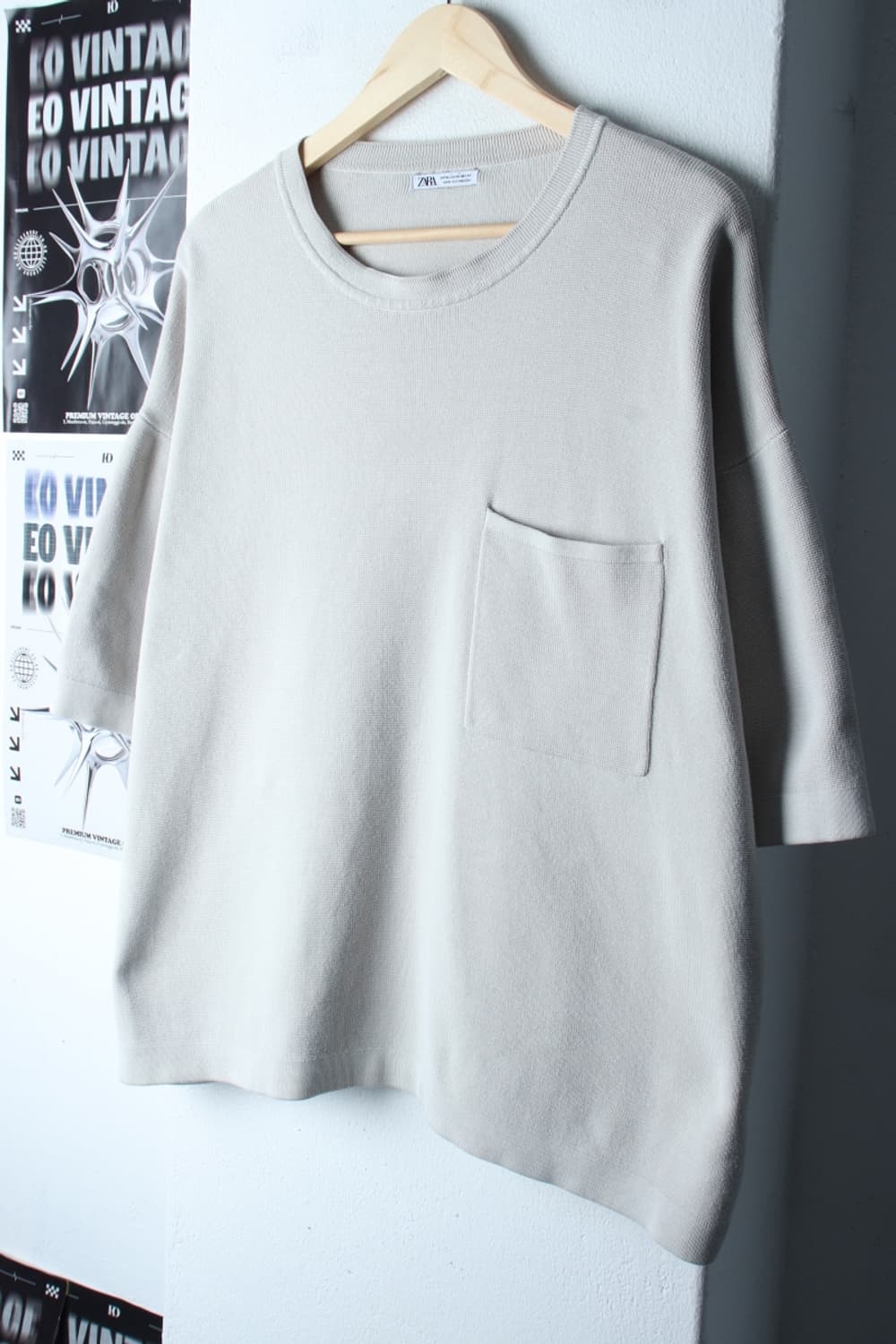 (XL-2XL) 자라 반팔 티셔츠 빅사이즈 니트 포켓 무지-7B99 상품이미지1