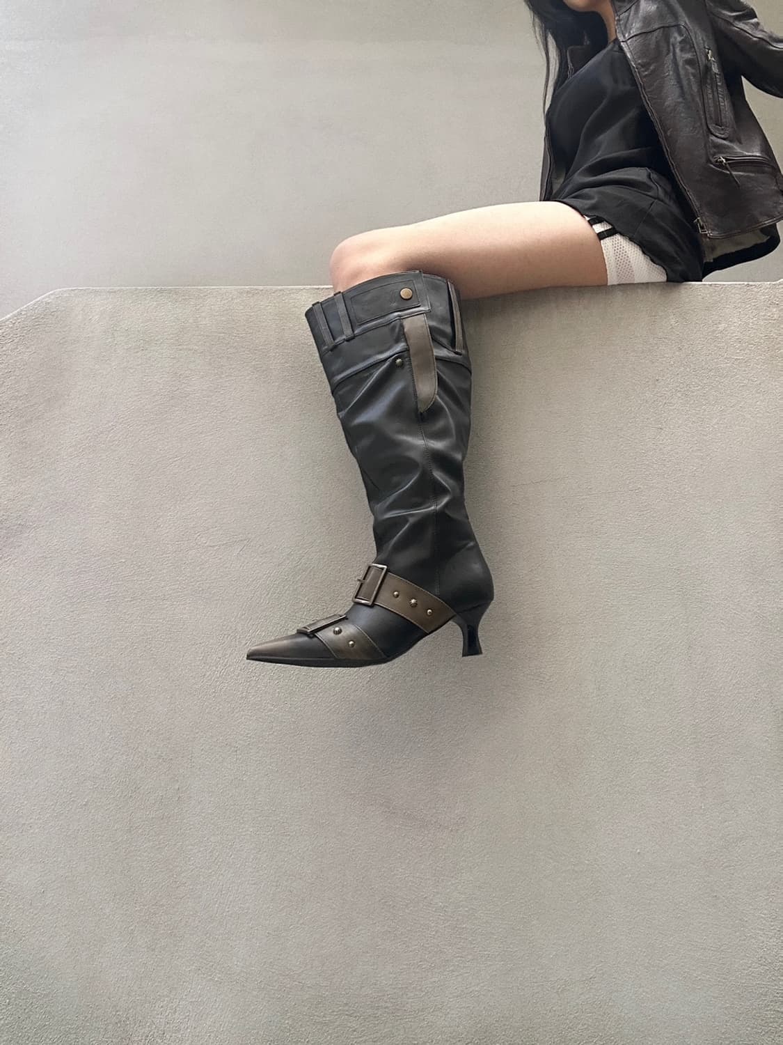 Dark knight buckle long boots 상품이미지7
