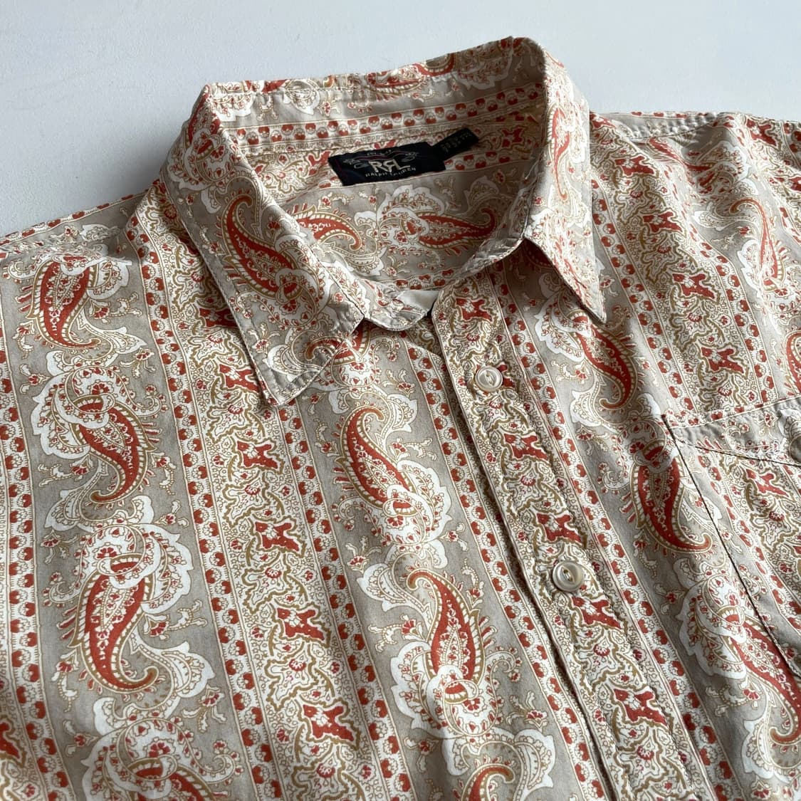 RRL 더블알엘 페이즐리 프린트 워크셔츠 베이지 멀티 상품이미지3