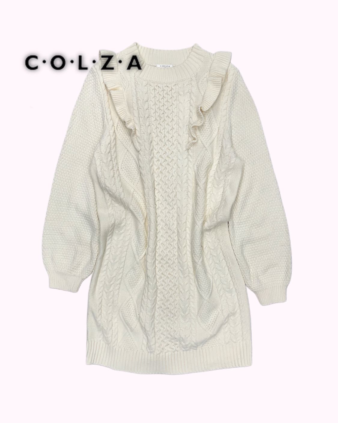 COLZA frill cable knit dress 상품이미지1
