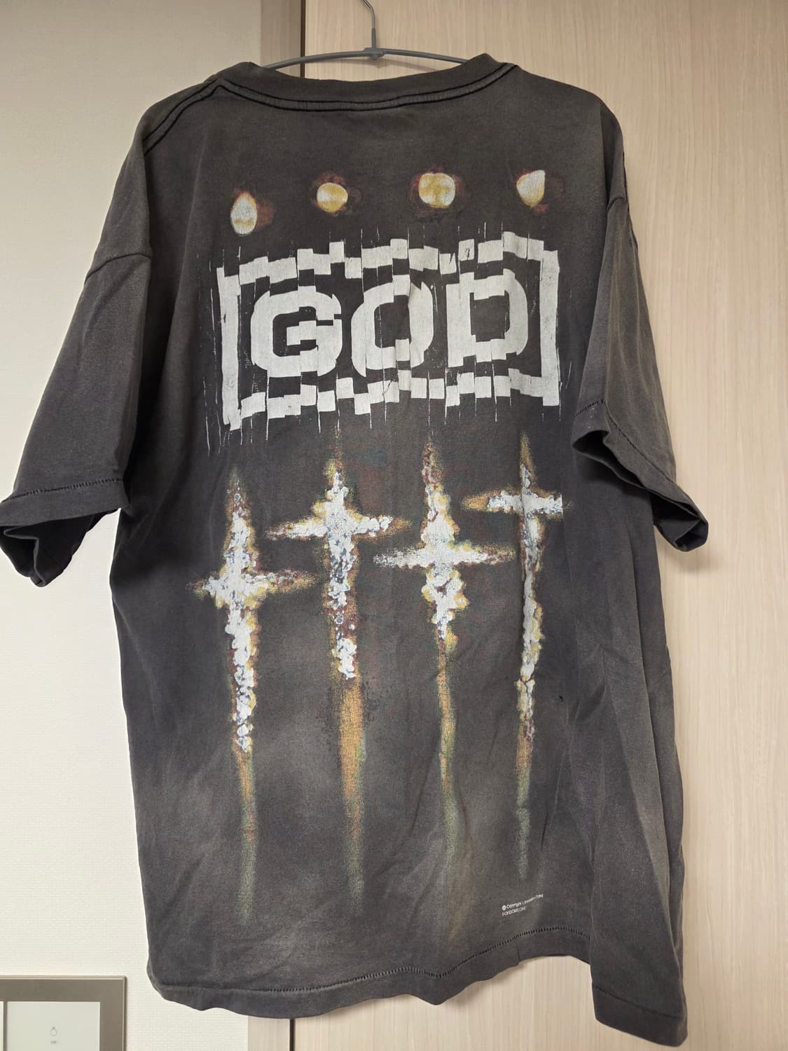 [XL] 세인트 마이클 x 포 섬원 갓 FS 숏슬리브 티셔츠 블랙 상품이미지2