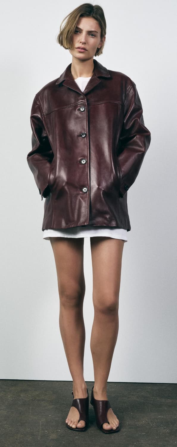 새상품) 자라 리얼 레더 재킷 ZW COLLECTION  상품이미지1