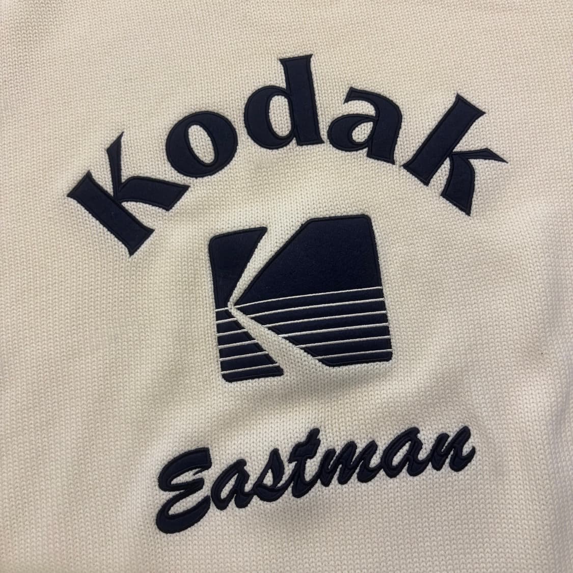 [M] 코닥 Eastman 반팔 니트 스웨터 아이보리 화이트 D865 상품이미지4