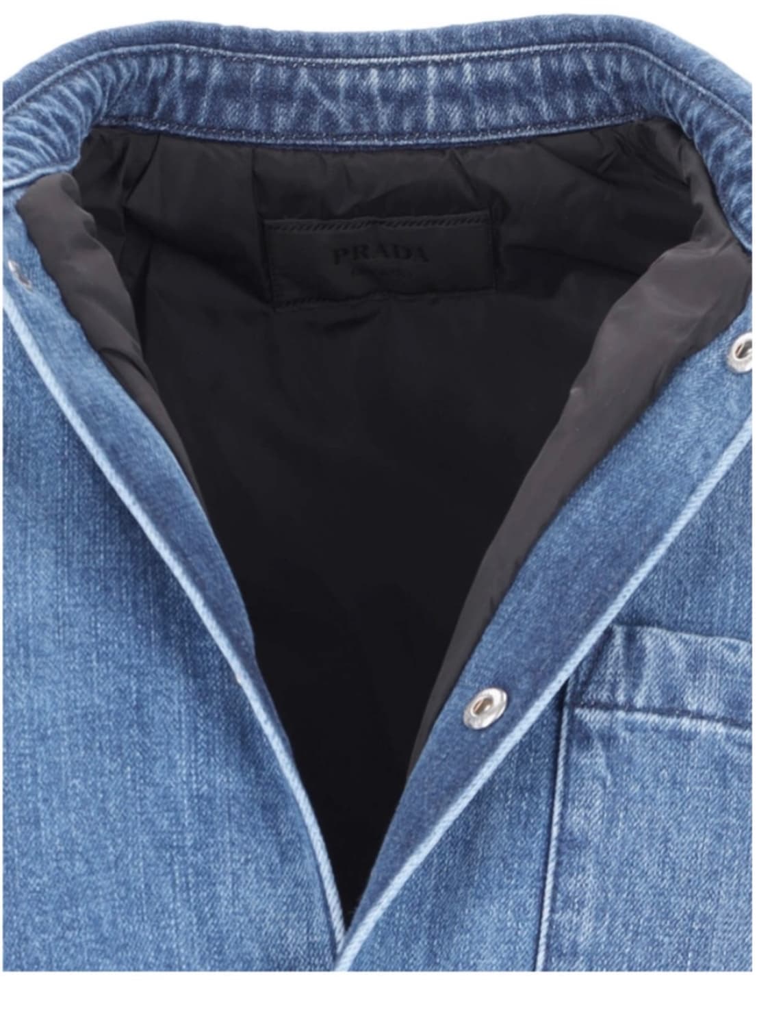 프라다 삼각로고 패딩 데님 오버핏 셔츠 자켓 라이트 블루 m 사이즈 상품이미지6