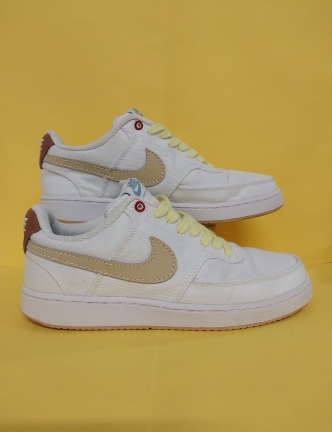 남성 나이키 코트 비전 로우 캔버스 화이트 세서미 운동화 (240) 상품이미지3