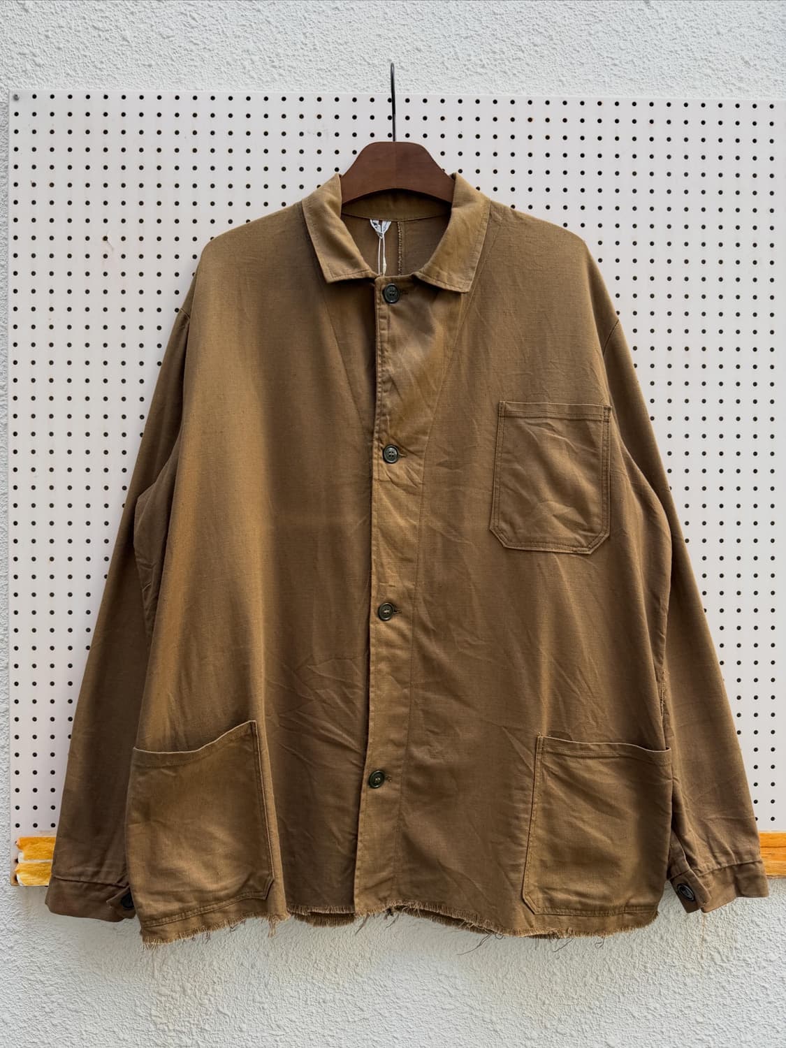 1980s FRENCH FRINGED HEM BROWN 프렌치워크자켓 상품이미지1