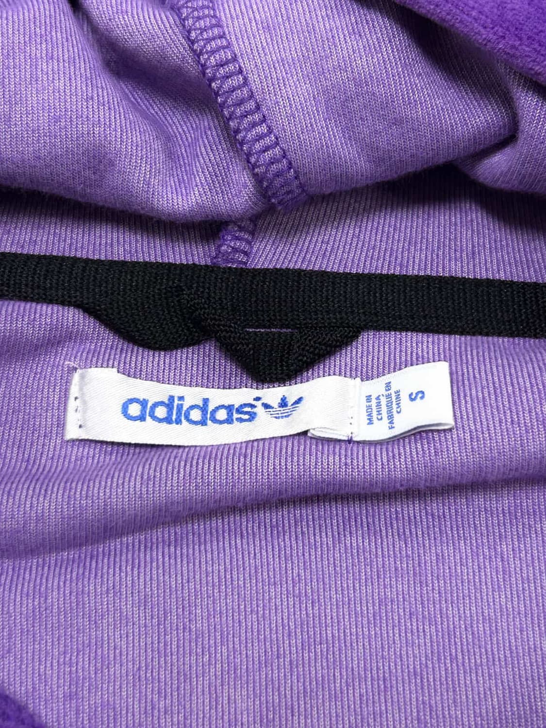 아디다스 자수로고 퍼플 삼선 벨벳 후드집업 상품이미지7