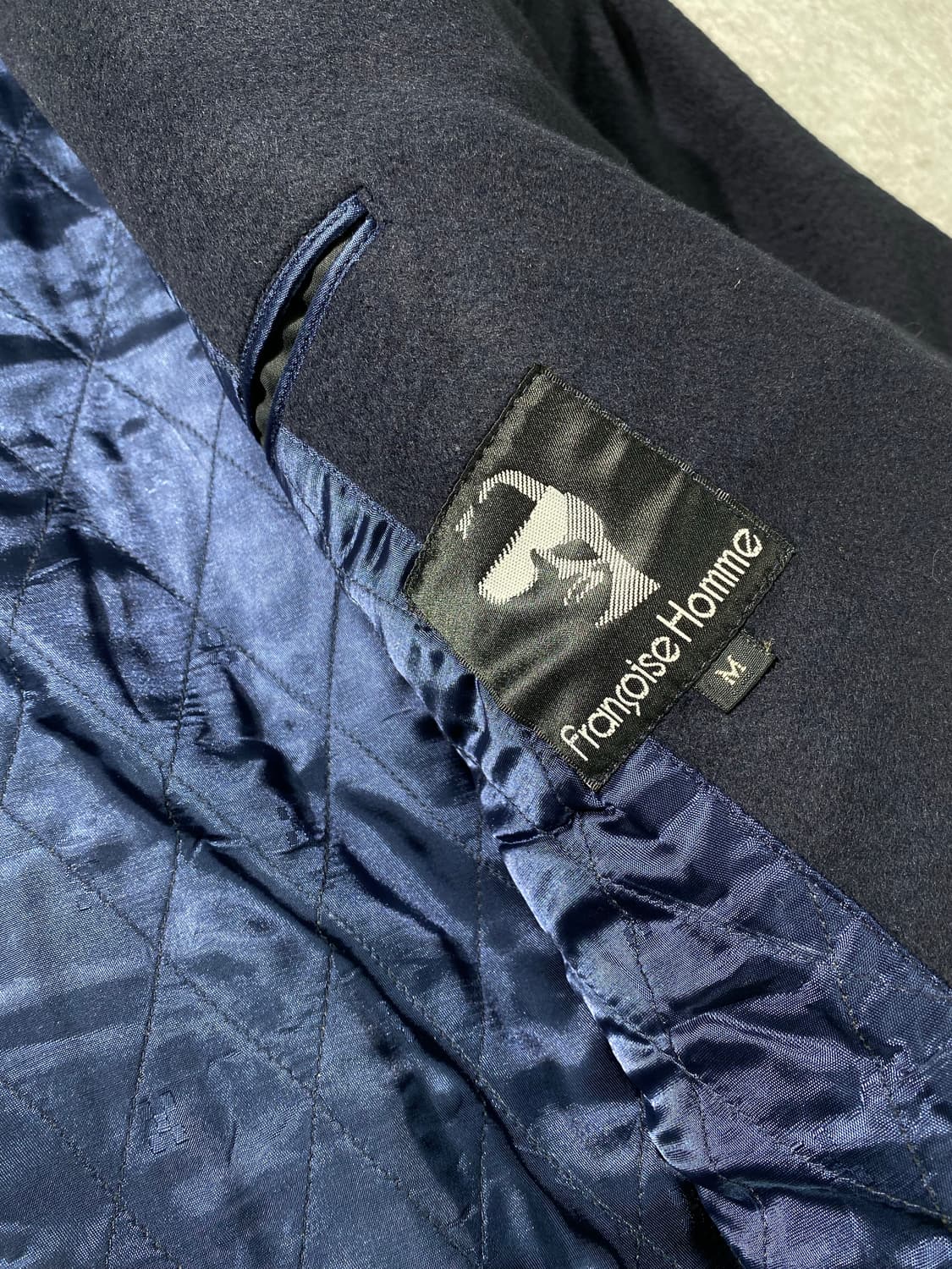 [M] 80s Fransoise Homme 아카이브 네이비 울 자켓 상품이미지9