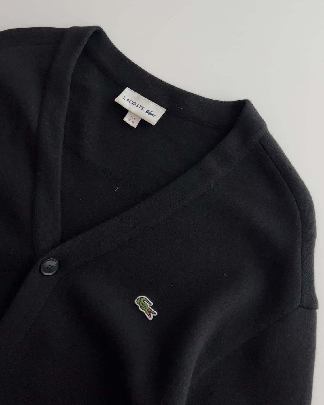 라코스테 블랙 울 가디건 XL 상품이미지2