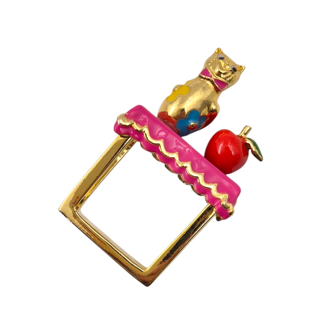 가글 사과 고양이 하우스 스퀘어 볼드링 상품이미지4