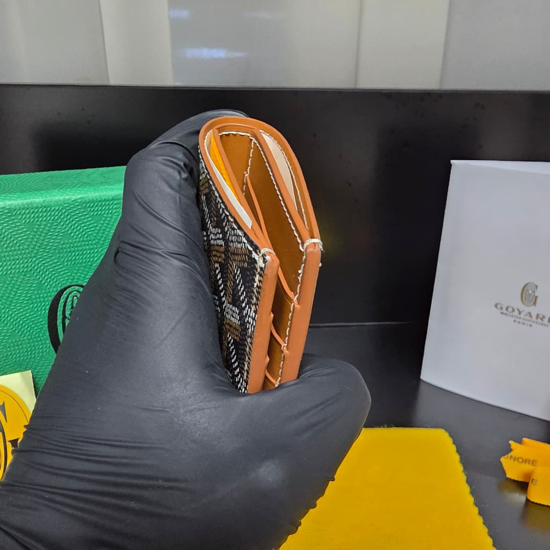 {클로젯}[사진 풀구성]고야드 생피에르 카드지갑 블랙&탄 상품이미지6