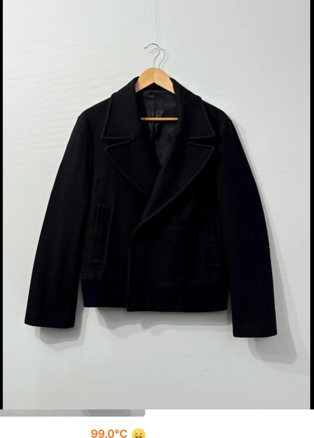 닐바렛 검정색 더블 겨울 코트 100 상품이미지1