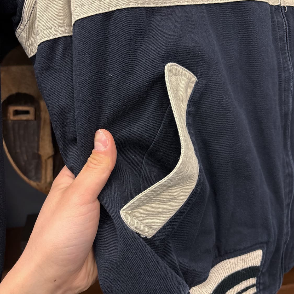 90s JPN 빈티지 자수 레터링 코튼 바시티 자켓 N934 상품이미지5