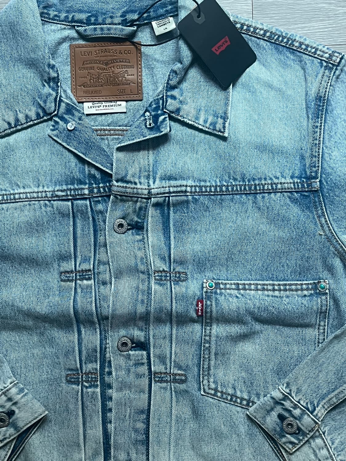 (새상품) 리바이스 프리미엄라인 타입1 터키석 트러커 자켓 상품이미지3