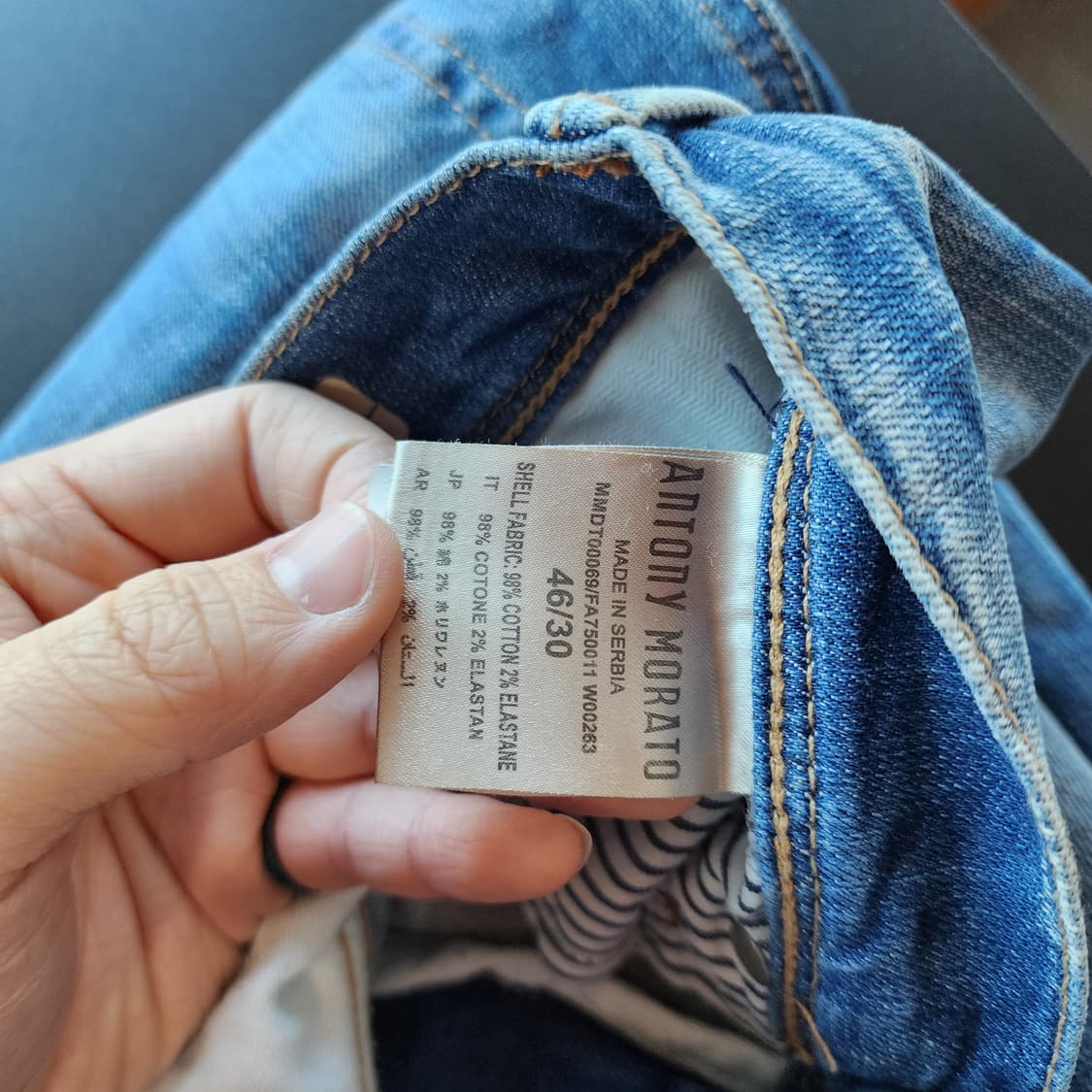 안토니 모라토 데미지 워싱 블루 데님 청바지 상품이미지7