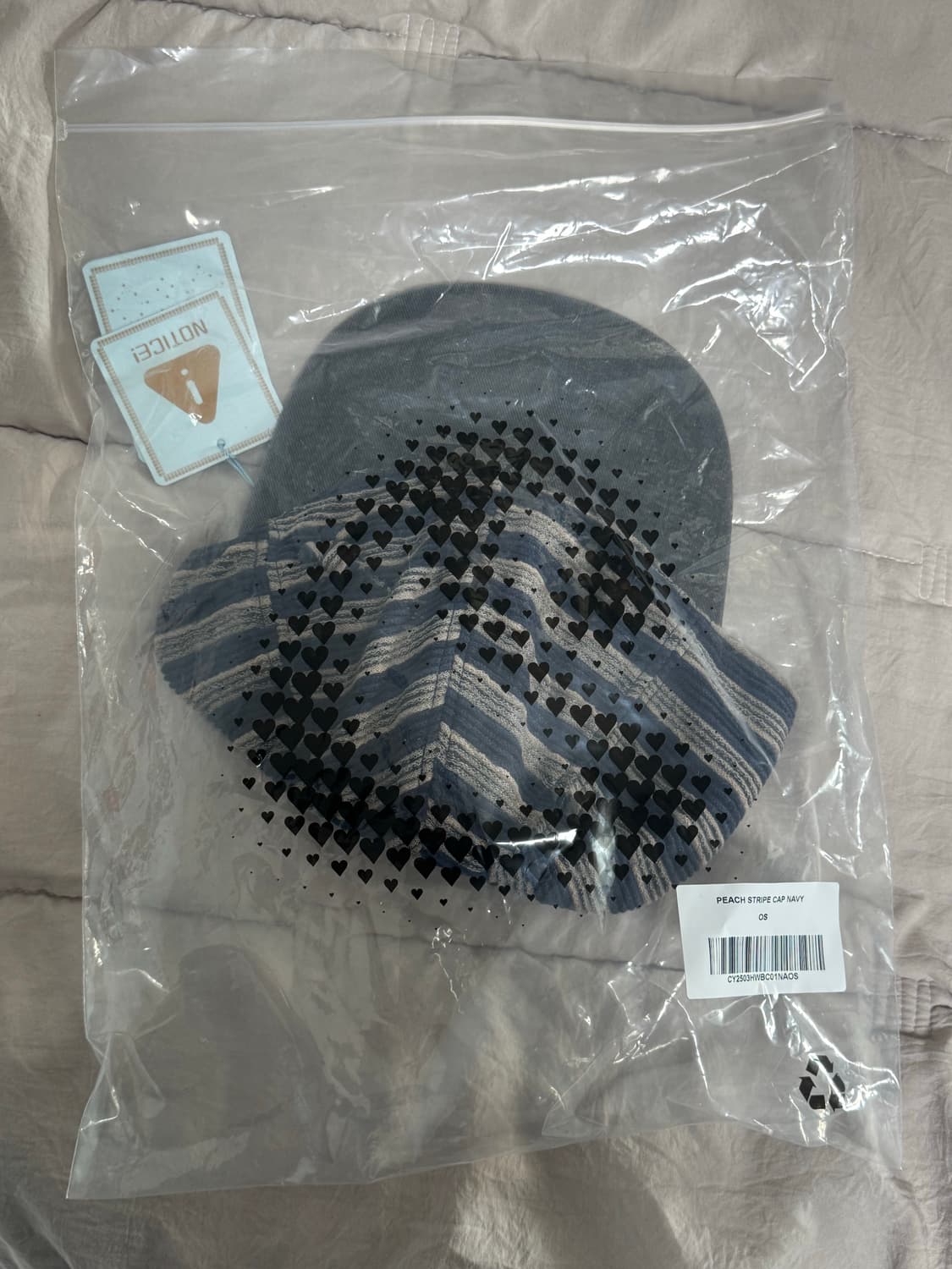 코이세이오 PEACH STRIPE CAP NAVY 상품이미지2