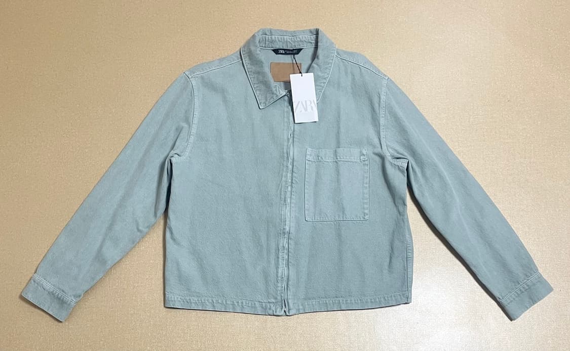 자라 ZARA 크롭 오버셔츠 자켓 라이트 그린 상품이미지7