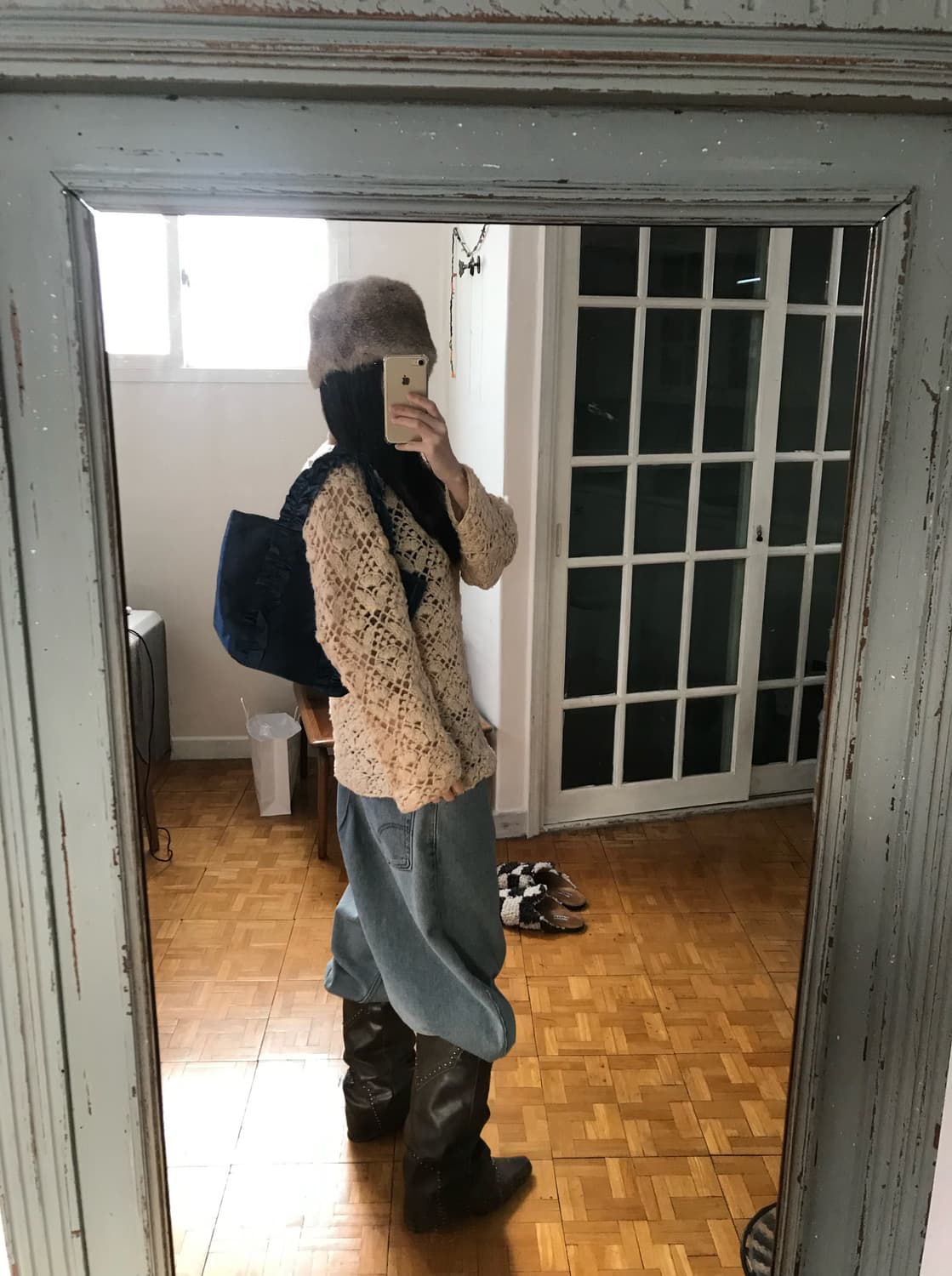 vintage frill navy bag 상품이미지6