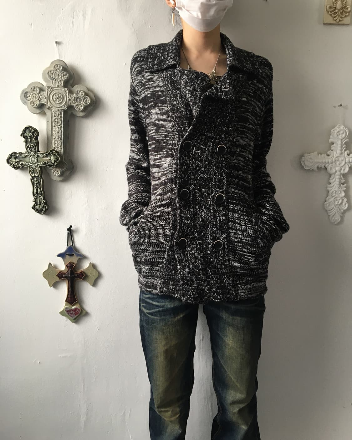 Double button knit cardigan 상품이미지1