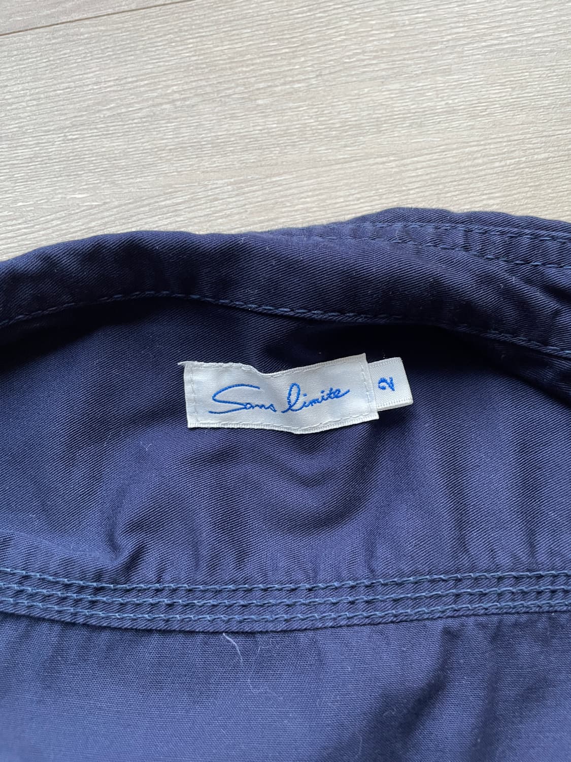 상리미트 네이비 코튼 셔츠 상품이미지3