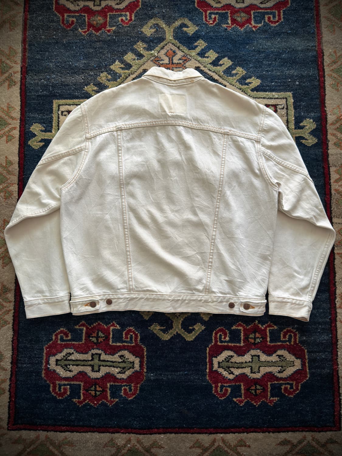 90s USA 리바이스 70507-0251 화이트 코튼 트윌 트러커 자켓 상품이미지2