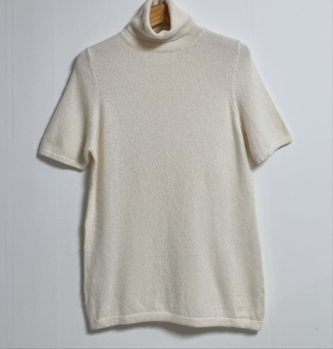 실측 XS ) COMME CA ISM 아이보리 캐시미어100% 니트 반팔 상품이미지1