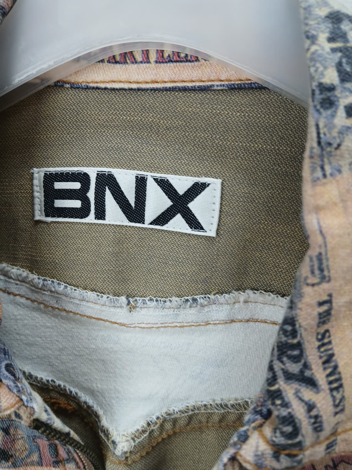 BNX 빈티지 뉴스페이퍼 자켓 S 90 새제품 상품이미지3