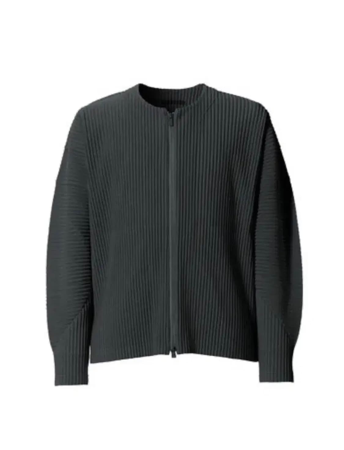 옴므플리세 라운드 넥 투웨이 집업 가디건 상품이미지1