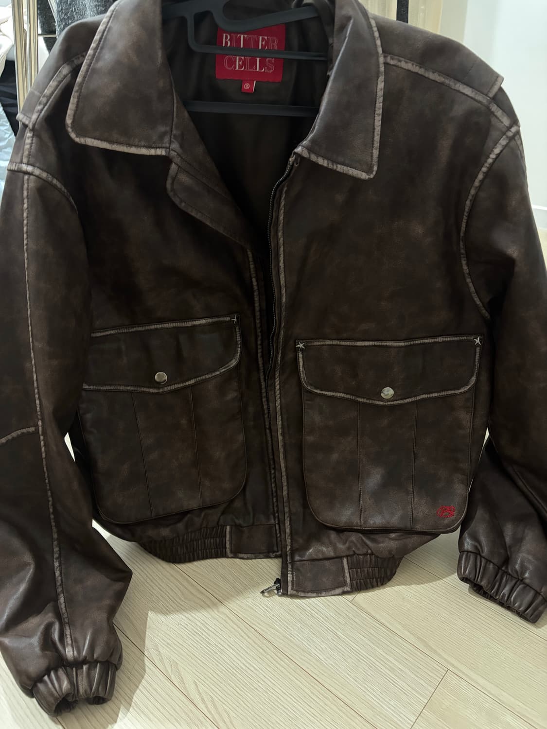 비터셀즈 브라운 스타 레더 자켓 상품이미지4
