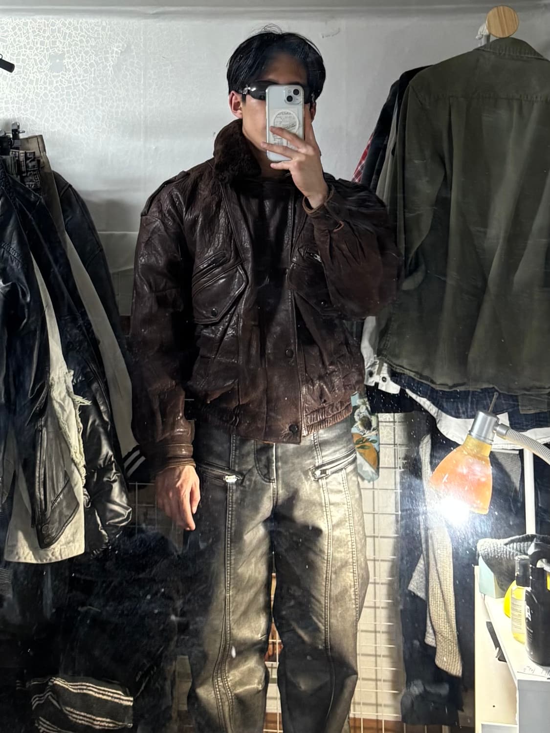 Japanese Military 무스탕 레더 자켓 L 상품이미지2