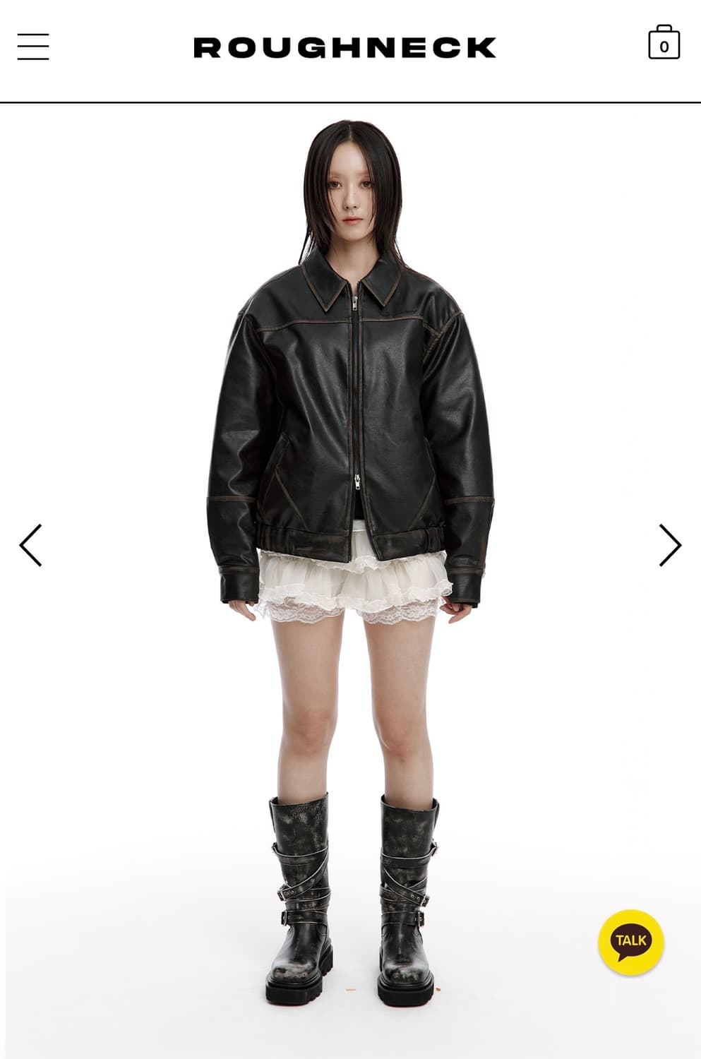 러프넥 레더 블루종 자켓 상품이미지2