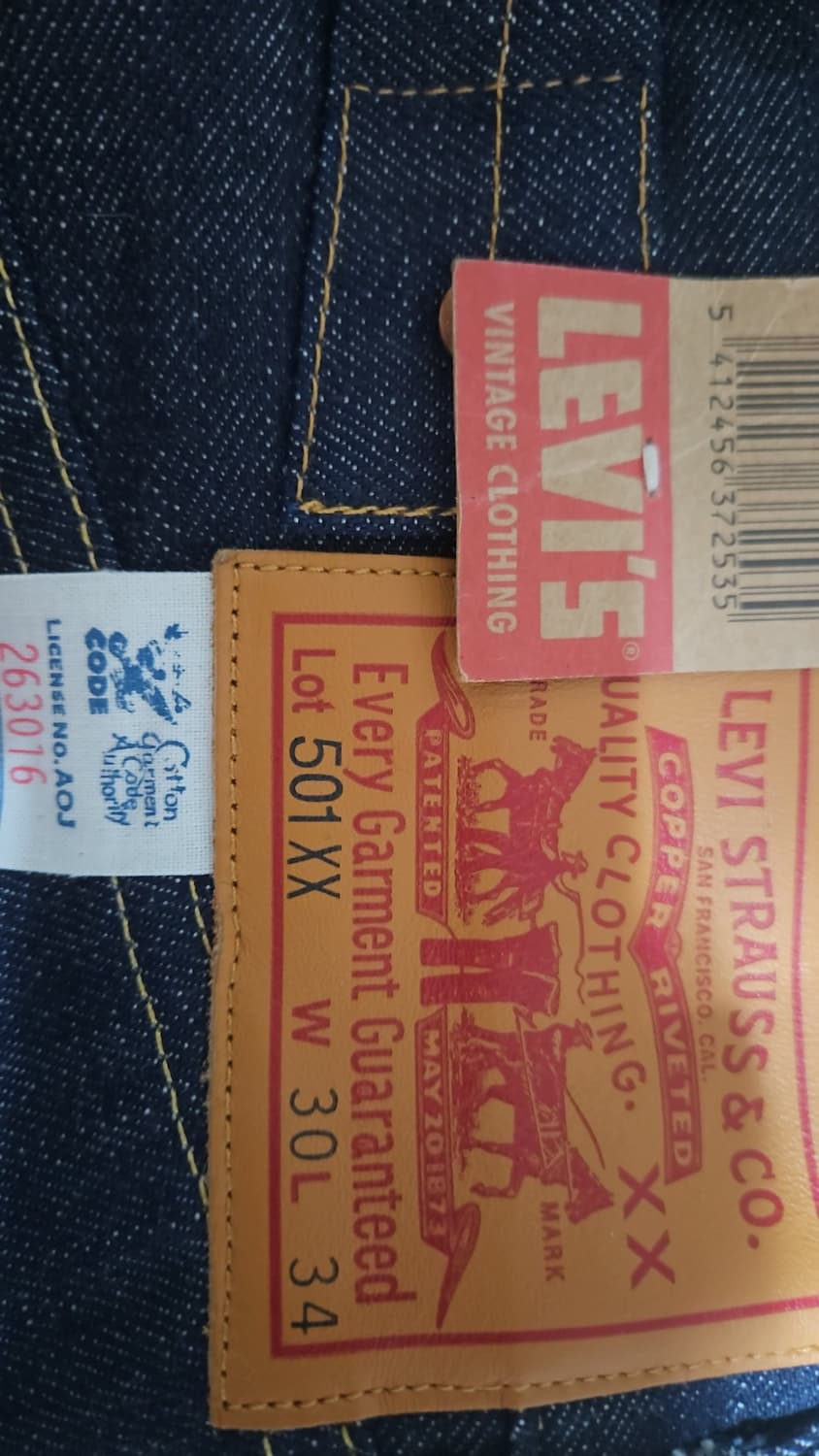 리바이스 LVC 1933 501 리지드 USA 콘밀 30X34 상품이미지6