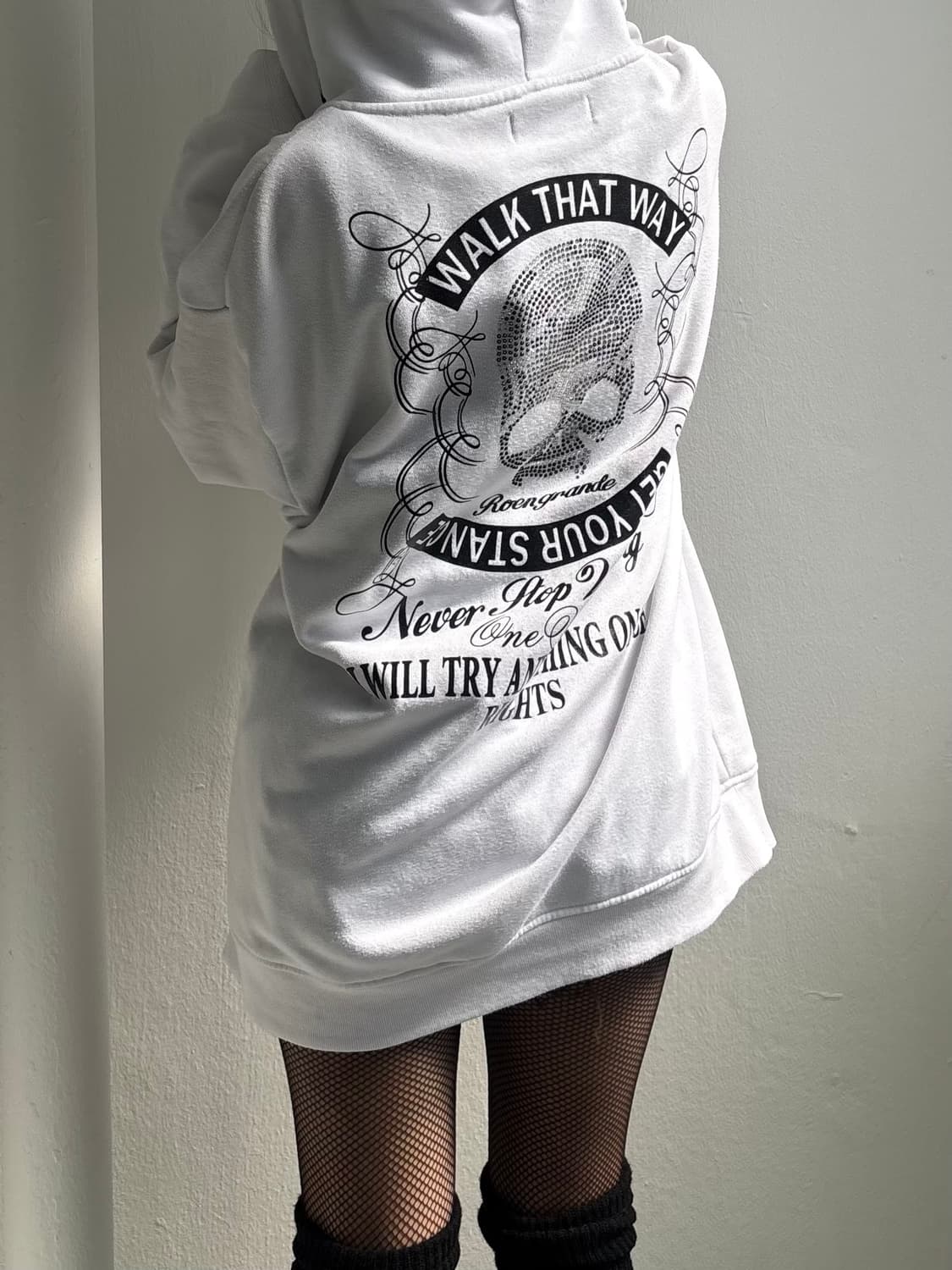 Japanese Vintage White Skull Hood Zip-Up 상품이미지2