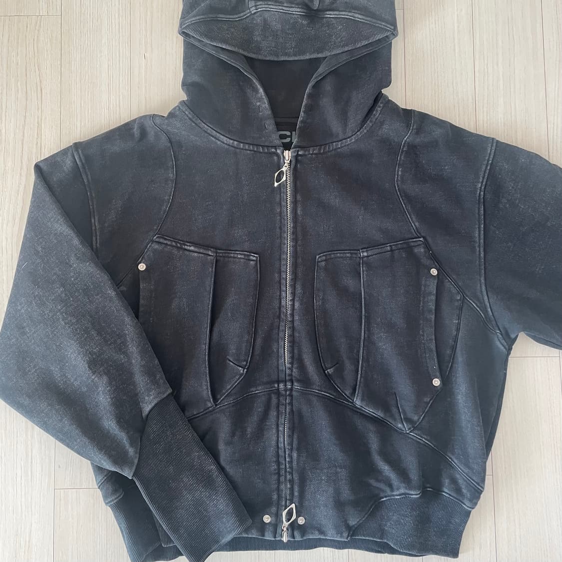 미스치프 빅포켓 후드 워시드 블랙 M 상품이미지2