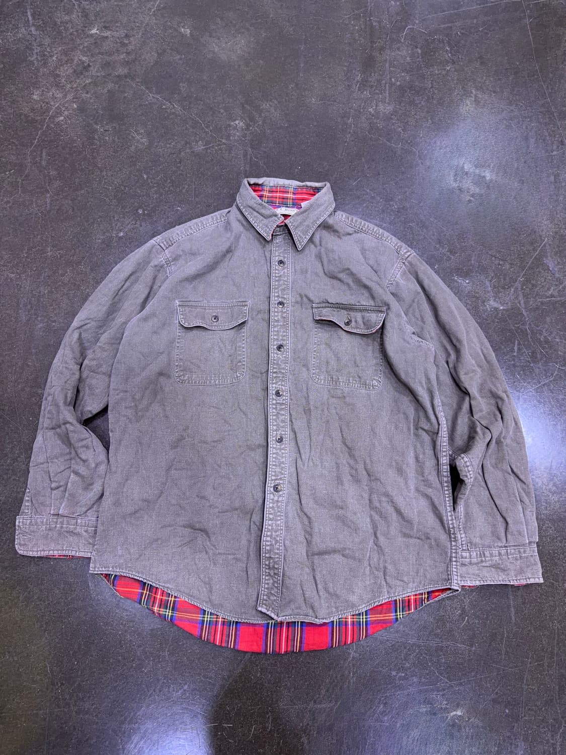 L.L.Bean 엘엘빈 플란넬 라인드 헤비코튼 워크 셔츠 USA L 상품이미지1