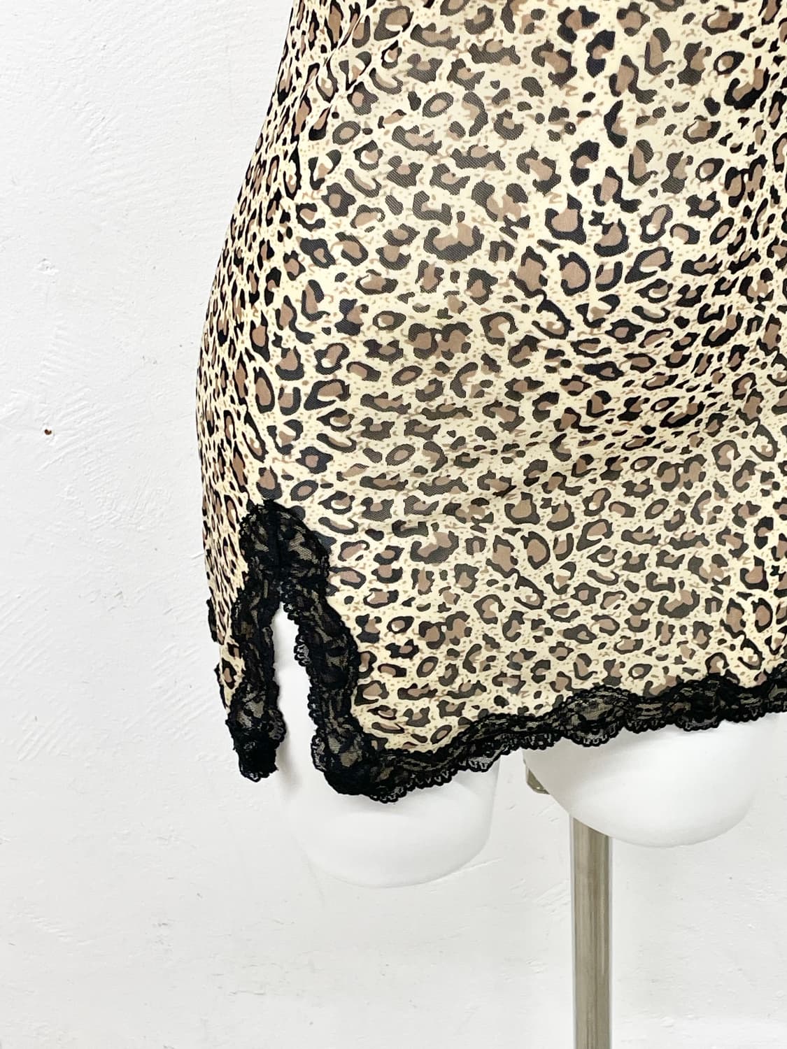 갸루 레오파드 메쉬 레이스 슬립 상품이미지3