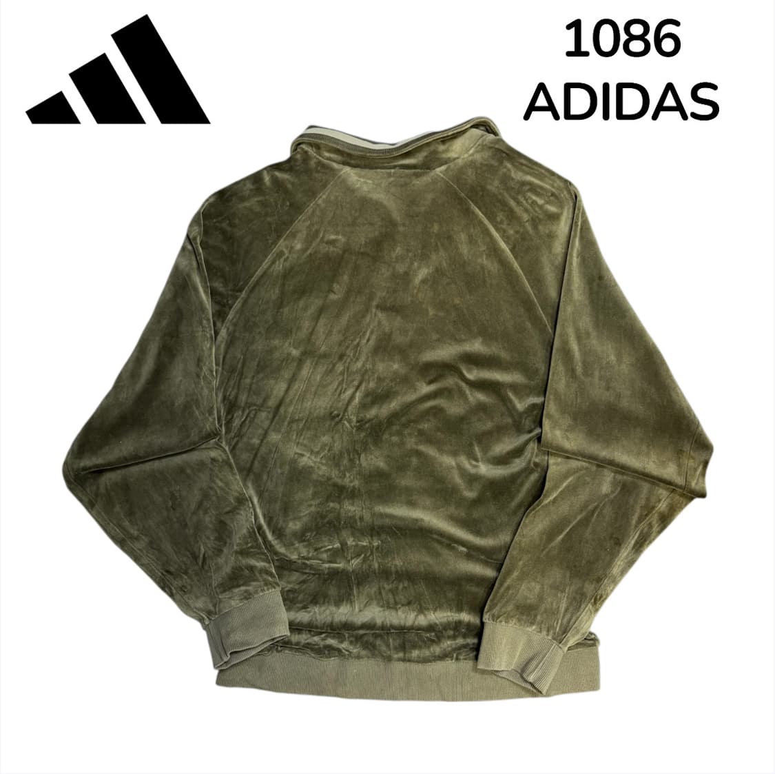 00s 아디다스 유광 카키 벨벳 사틴 져지 트랙탑 L  상품이미지3