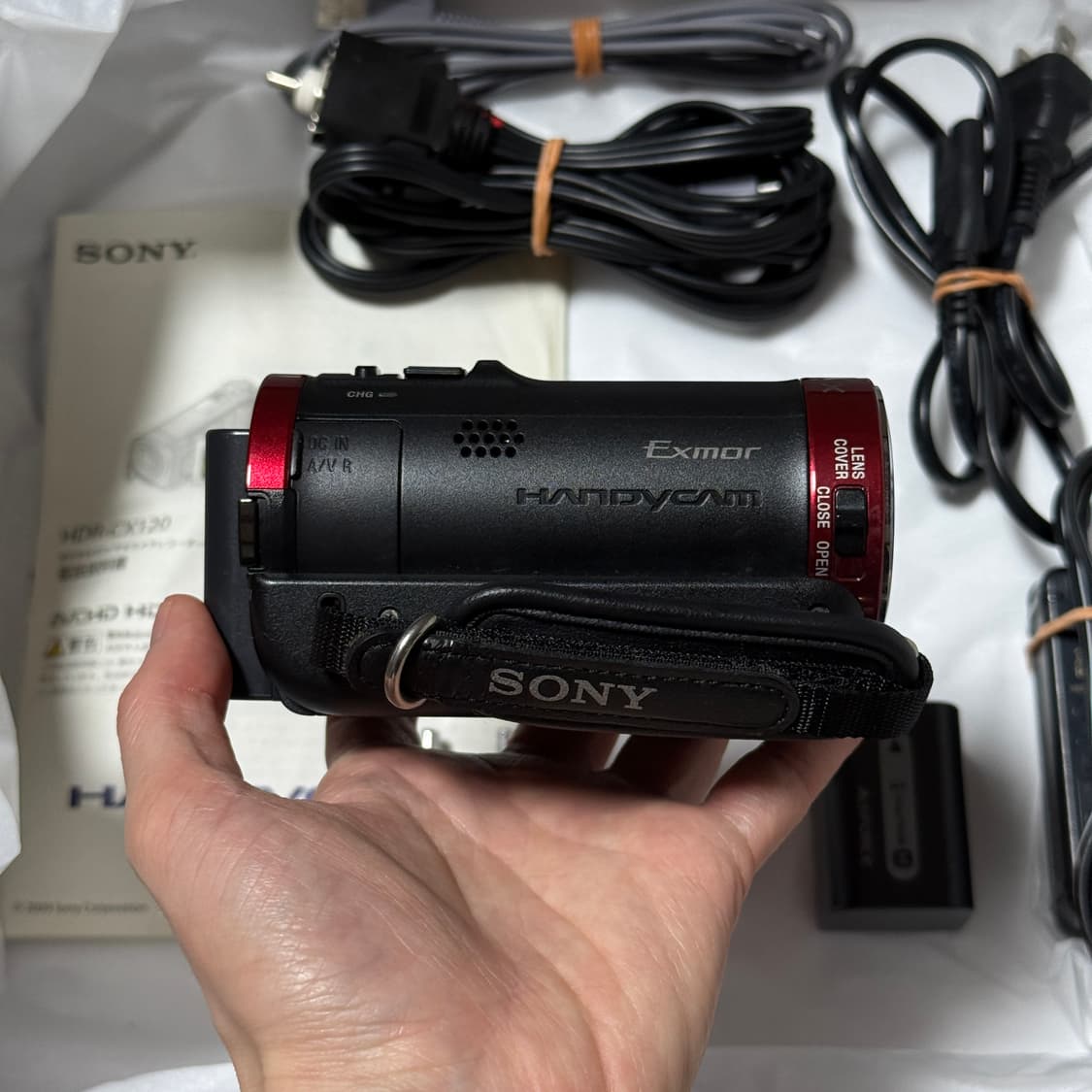 풀구성 소니핸디캠 CX120 SONY HDR CX120 빈티지캠코더 레드 상품이미지4