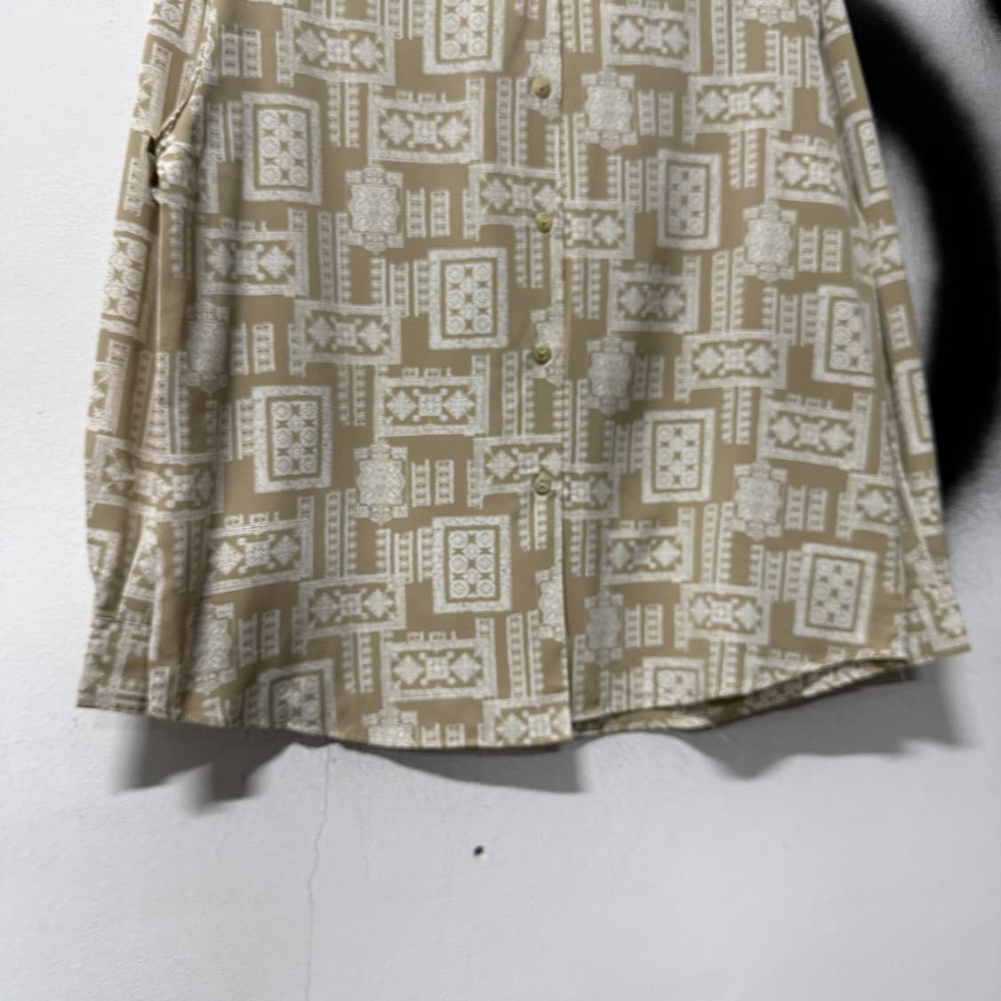 VTG 빈티지 에스닉 마오리 풀 패턴 폴리 긴팔 셔츠 상품이미지4