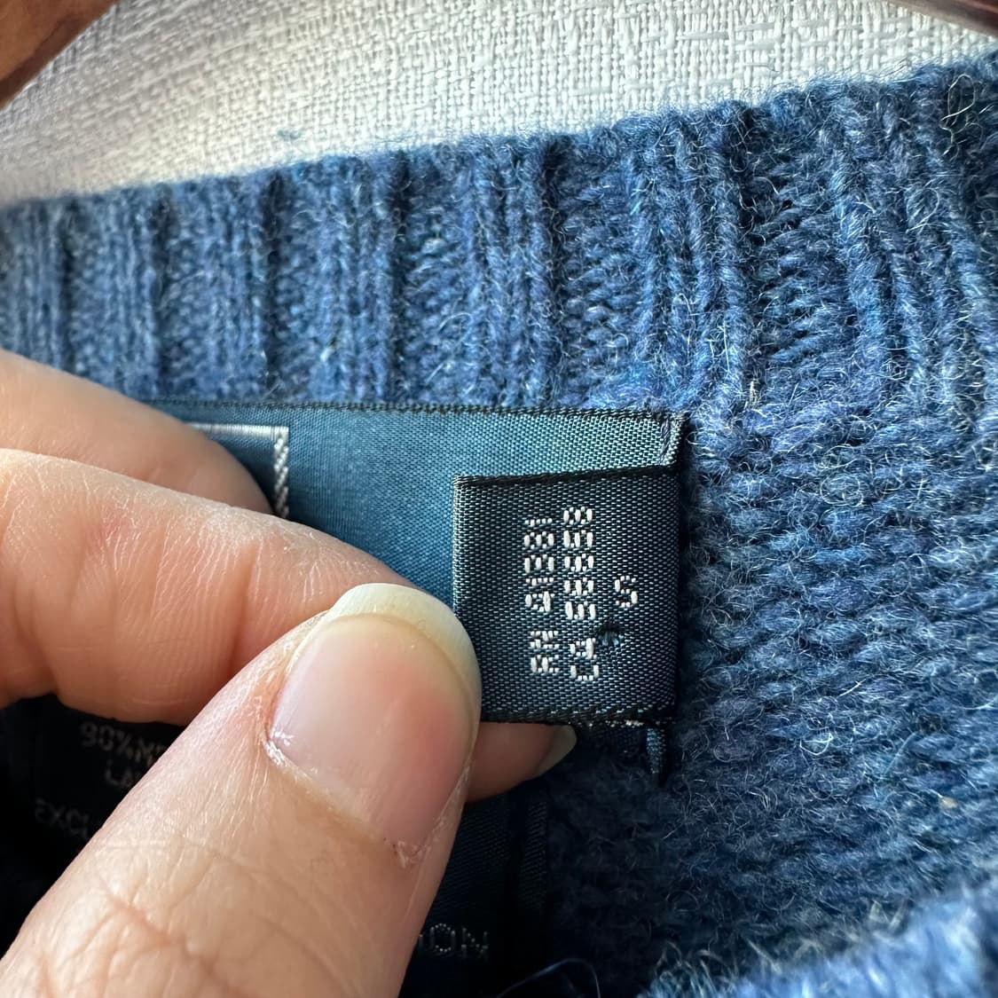 폴로 랄프로렌 니트 메리노울 앙고라 크루넥 스웨터 그레이 블루 L 상품이미지9