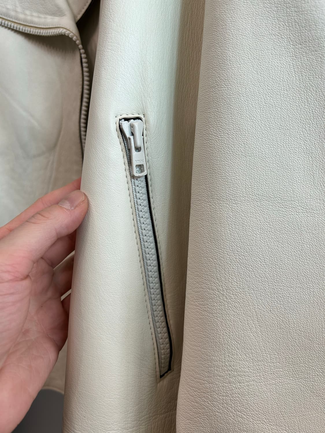 마르지엘라 화이트 레더 자켓 상품이미지7