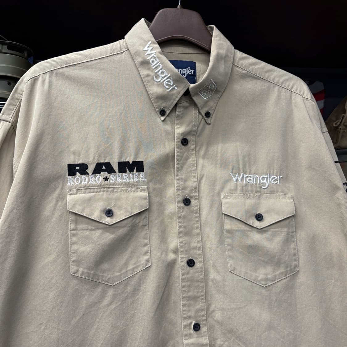 90s 랭글러 닷지 RAM 로데오 시리즈 투포켓 버튼다운 셔츠 N576 상품이미지3