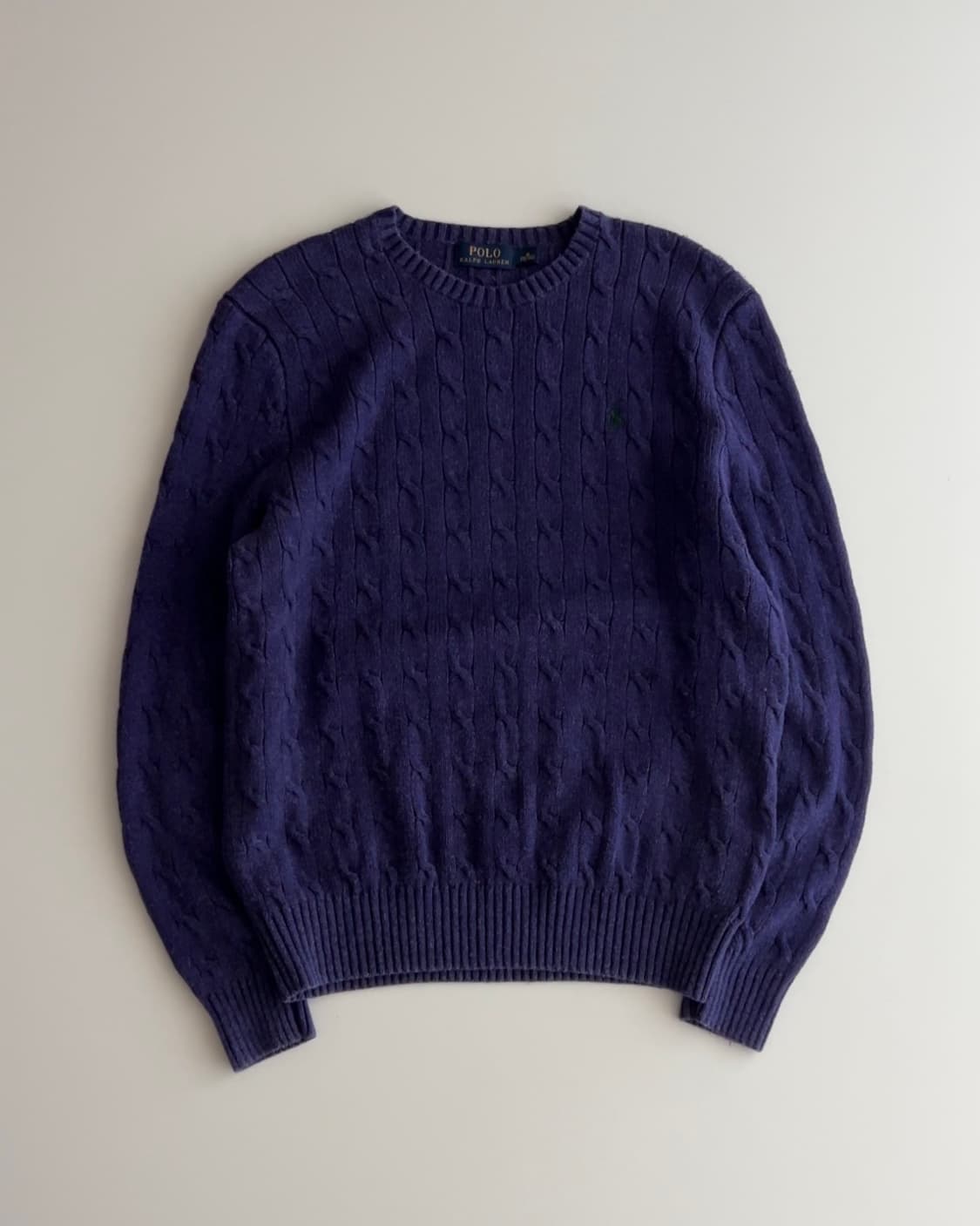 폴로 랄프로렌 퍼플 실크 케이블 니트 스웨터 m 상품이미지2